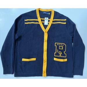 Polo Ralph Lauren Mens Varsity Letterman Patch Cardigan Sweater Size 2XL NWT